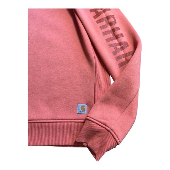 Carhartt Women Med Relaxed Fit Midweight Crewneck Logo sleeve Graphic Sweatshirt - Picture 6 of 9